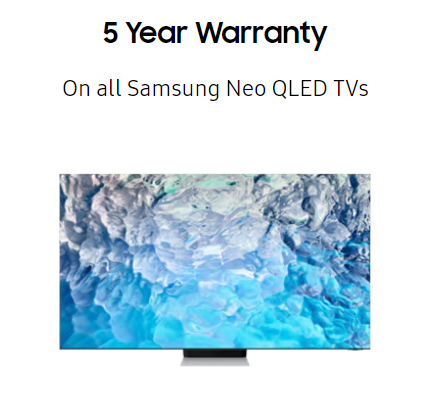 Samsung Smart tv - 5 year warranty