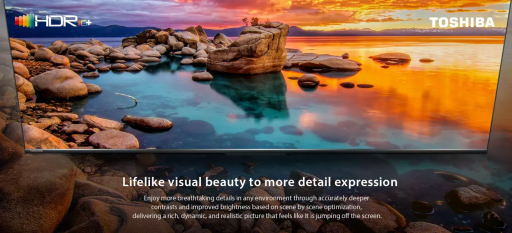 Smart TV from Toshiba displaying HDR-10+ feature