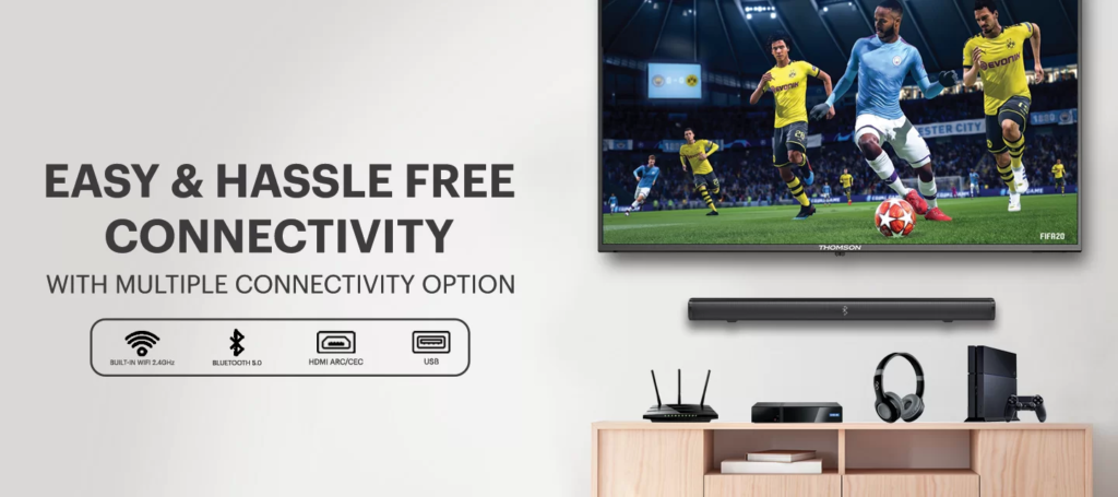 Connectivity options shown for Thomson India Smart TV