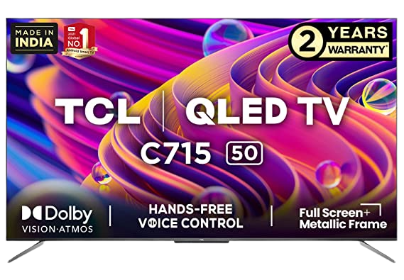 TCL 4K Ultra HD Certified Android Smart QLED TV 50C715 50 inches