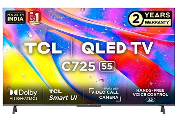 TCL 4K Ultra HD Certified Android Smart QLED TV 55C725