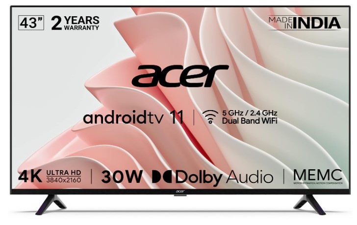 Acer 4K Ultra HD Android Smart LED TV AR43AR2851UDFL<br>(43 inches)